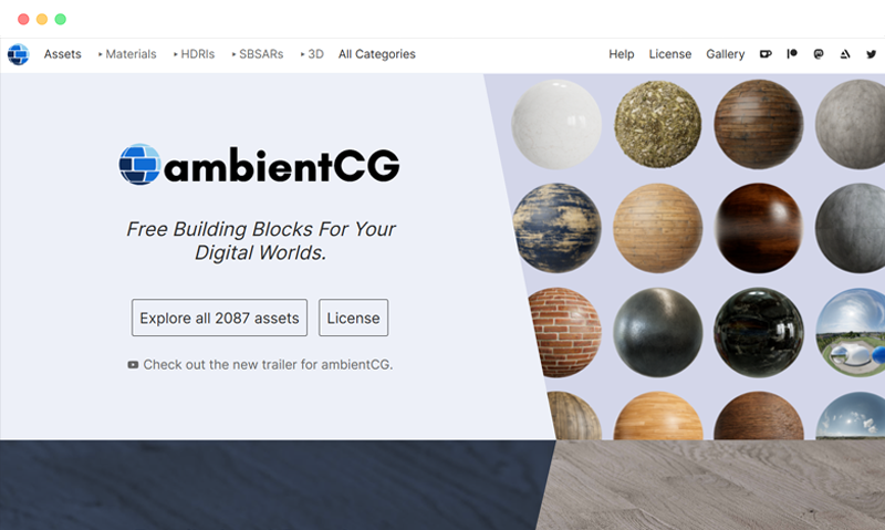 AmbientCG: 免费3D模型纹理材质贴图下载网站