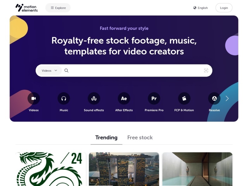 MotionElements：国外在线视频音乐素材下载平台