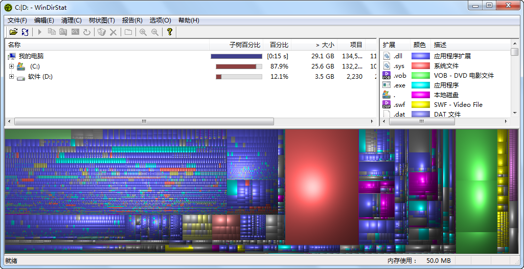 WinDirStat(可视化磁盘分析工具)