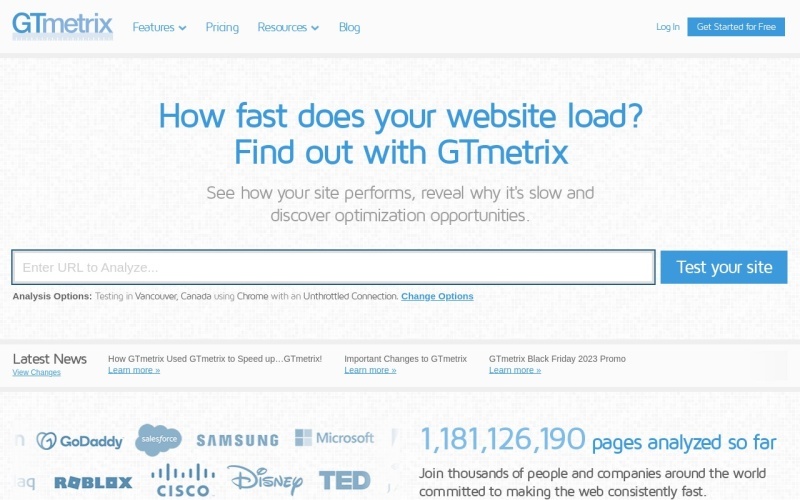 GTmetrix：在线网站性能测试工具