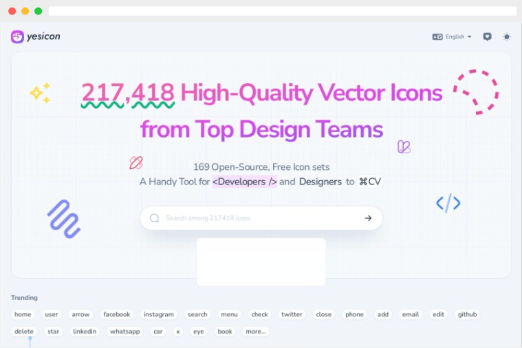 Yesicon：免费高质量矢量图标素材资源下载网站