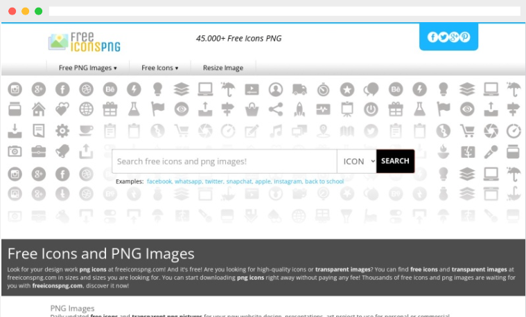 Freeiconspng：免费png图片及图标素材下载网站