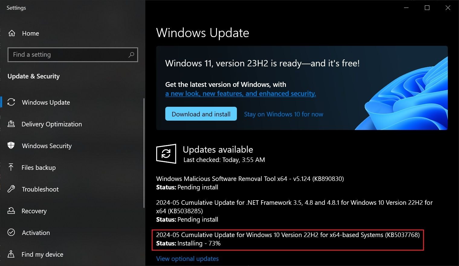 微软发布KB5037768累积更新，提升Windows 10系统稳定性并推荐微软账号登录