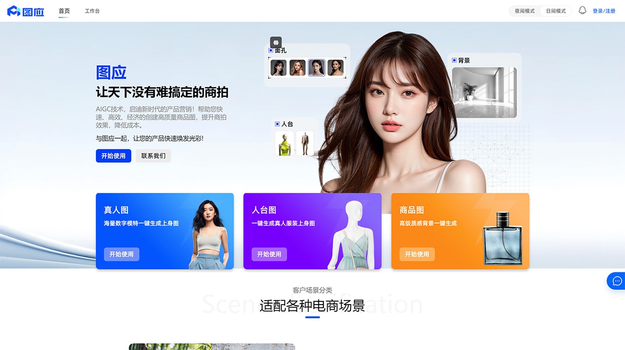 图应：基于人工智能技术的AI模特及商品图生成制作工具