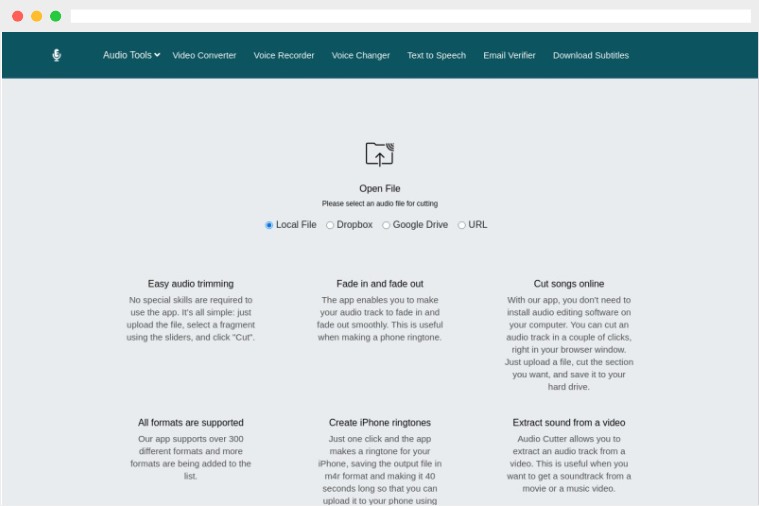 Audio Cutter：免费在线音频剪辑及音频格式转换工具