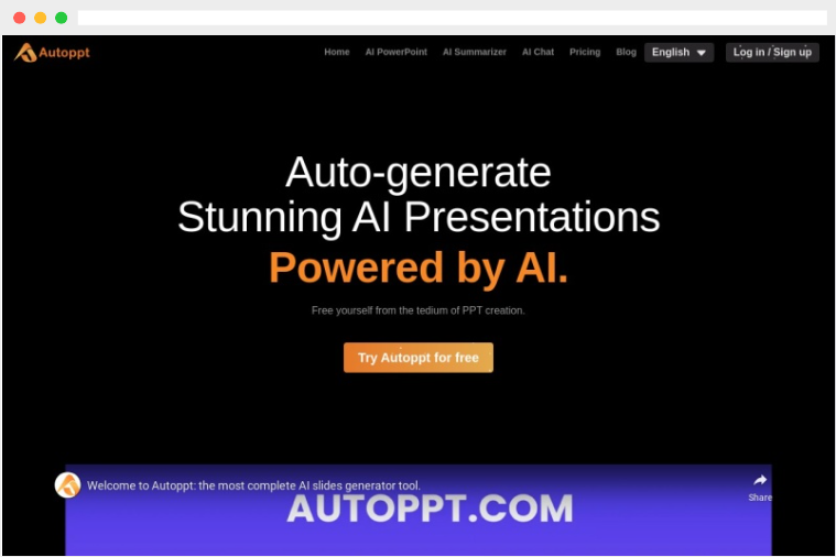 AutoPPT：AI驱动的演示文稿(PPT)生成制作工具