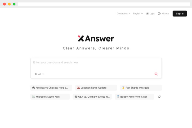 XAnswer：自动生成思维导图的免费AI搜索引擎