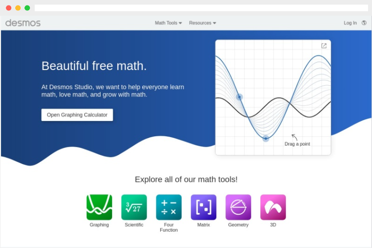 Desmos：免费在线数学函数图形计算器工具