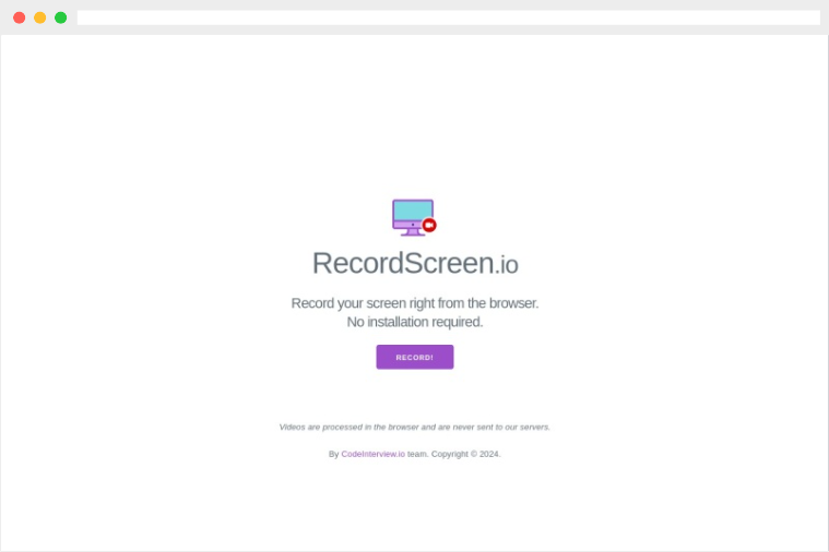 RecordScreen.io：基于浏览器的在线免费录屏工具网站