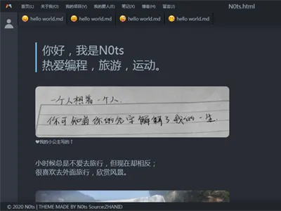 HTML纯静态个人主页源码(VSCODE风格) 免费下载