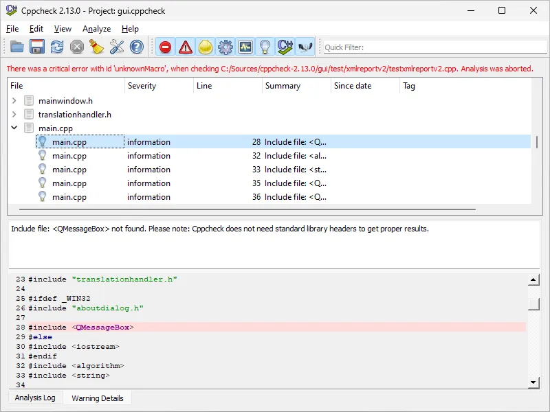 Cppcheck(C/C++静态代码分析工具)