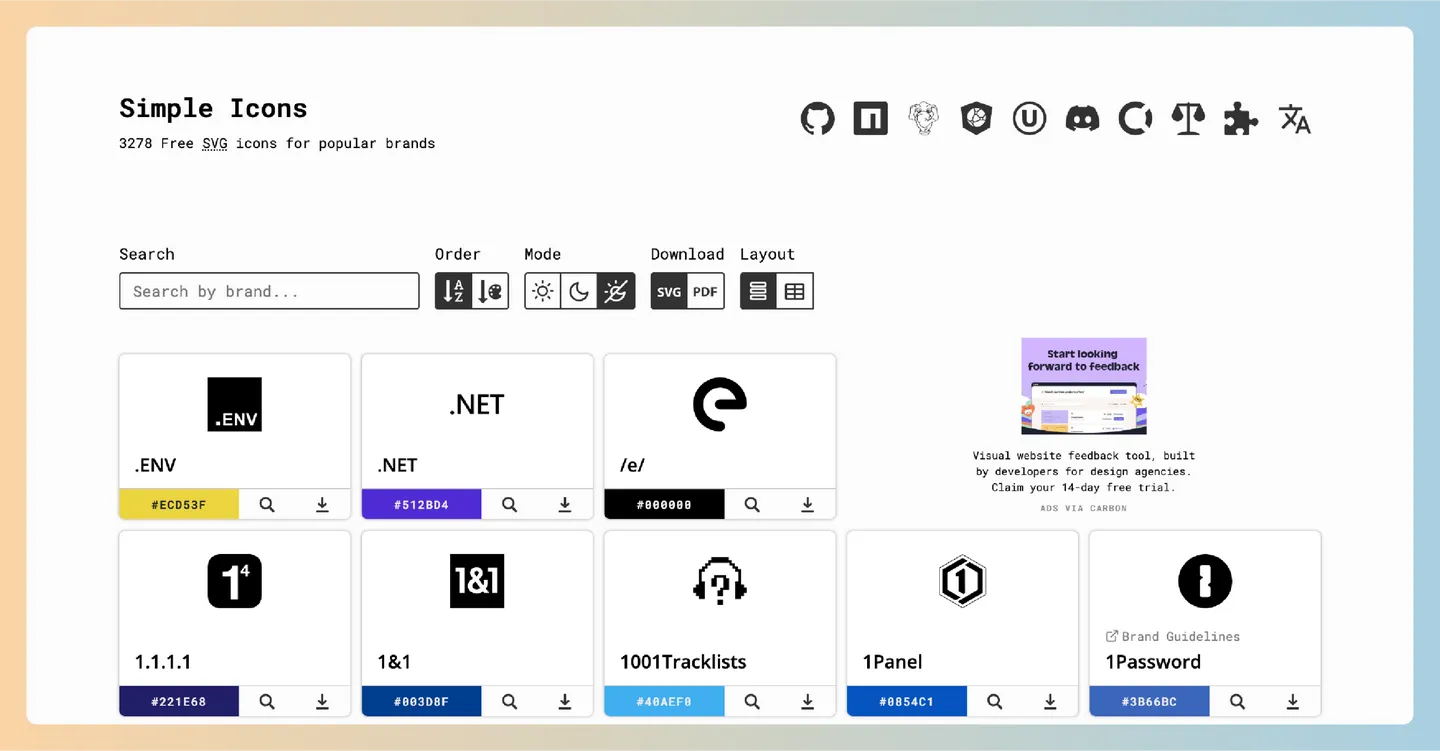 Simple Icons：开源的SVG矢量图标素材下载网站