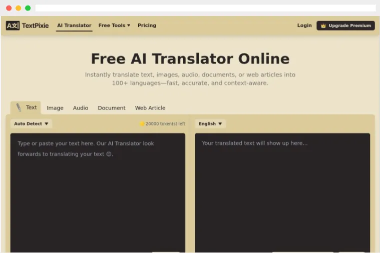TextPixie：基于人工智能技术的免费在线AI翻译工具