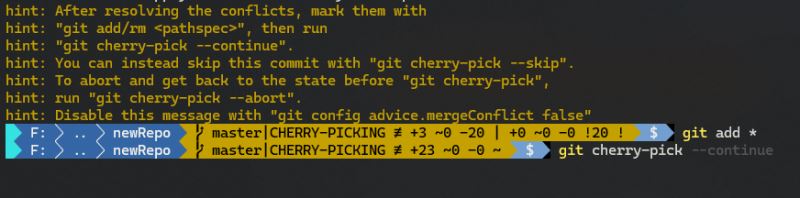 图 4：手动处理冲突内容，并继续 git cherry-pick 操作