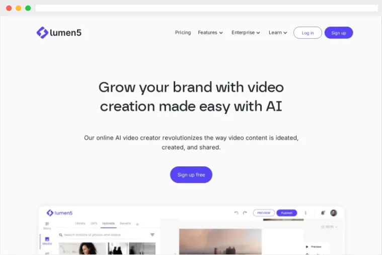Lumen5：AI驱动的在线视频制作生成平台